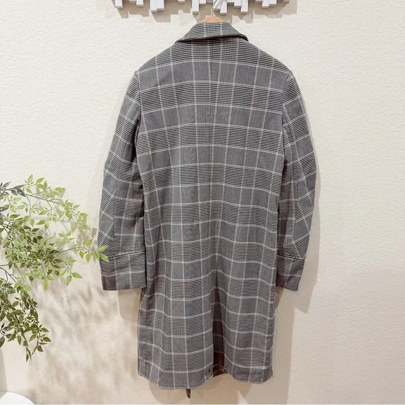 J.ING Jing Glen Plaid Print Oversized Lightweight Coat Jacket Size M Preowned - Picture 11 of 11